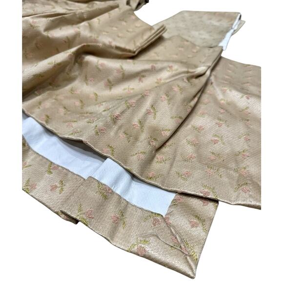 Vtg Beige Drapery/PatchWork Material,fabric,pink Tulip Flowers CottageCore Grany - Picture 3 of 8